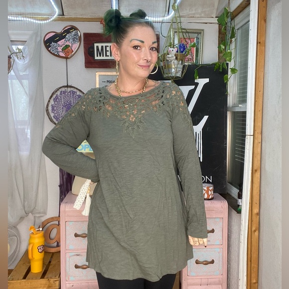 J. Jill Tops - J Jill Olive Green Lightweight Long Sleeve Casual top Size Large